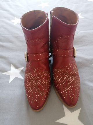 Botines Zara rojos. Talla 38. de segunda mano por 20 EUR en Santander en  WALLAPOP