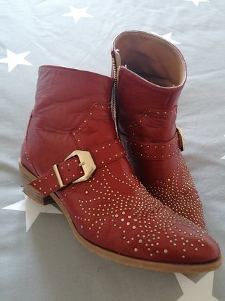 Botines Zara rojos. Talla 38. de segunda mano por 20 EUR en Santander en  WALLAPOP