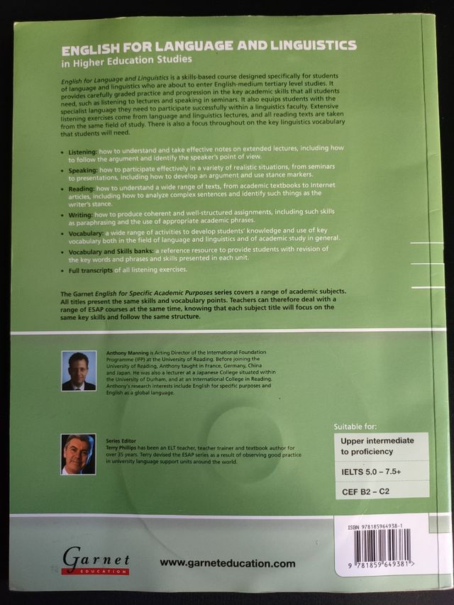 English for Language and Linguistics de Garnet