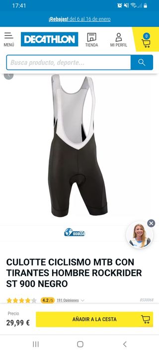 Culotte Ciclismo Decathlon Talla L de segunda mano por 16 EUR en San  Fernando de Henares en WALLAPOP
