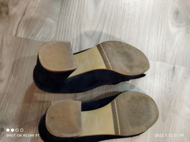 Zapatos azules de terciopelo dada