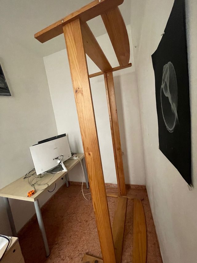 Cama de madera de pino con somier de 90