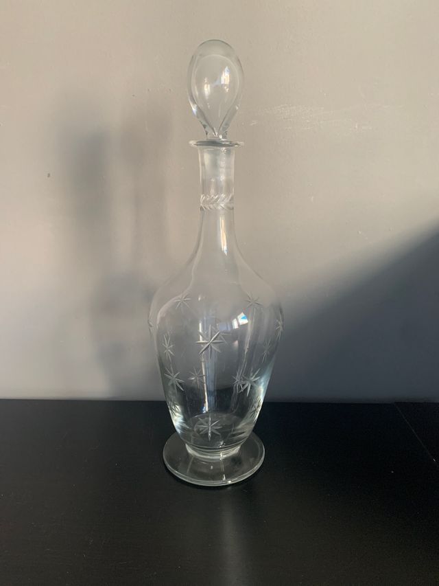 Botella licorera orujera cristal tallado