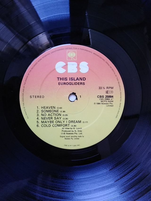 Vinilo Eurogliders. This island.