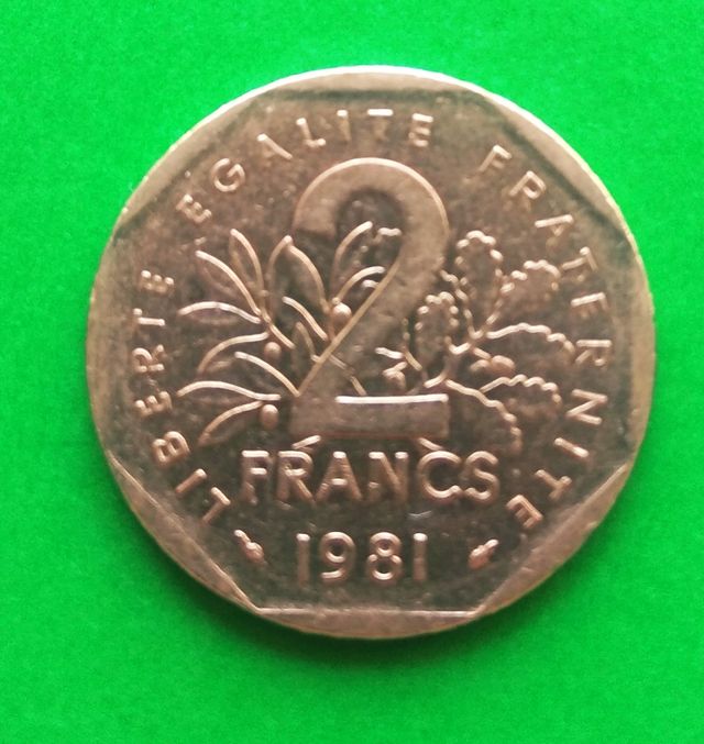 moneda de 2 francos franceses 1981 Francia France