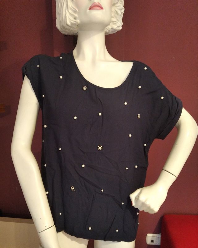 Camiseta Pimkie talla L azul perlas