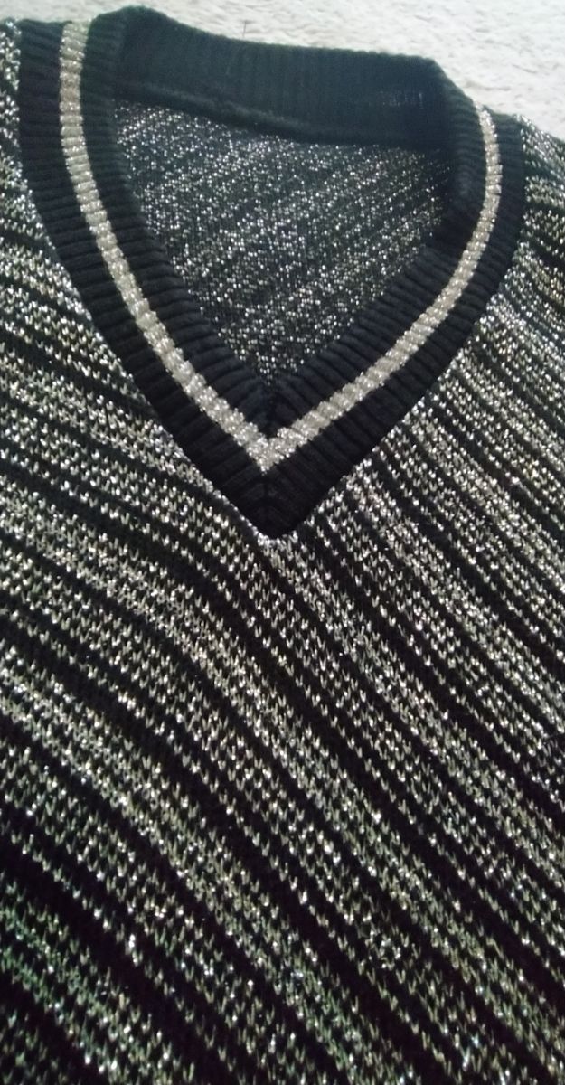 Chaleco Negro y Plateado Talla/S/36/8