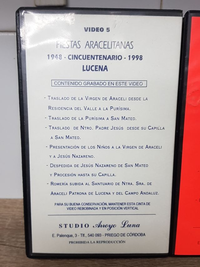 colección de VHS del año 1998 Lucena