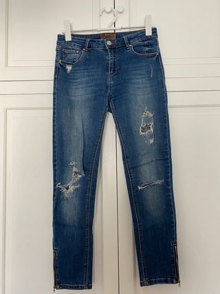 Pantalón largo estampado cuadros Stradivarius de segunda mano – it.closet