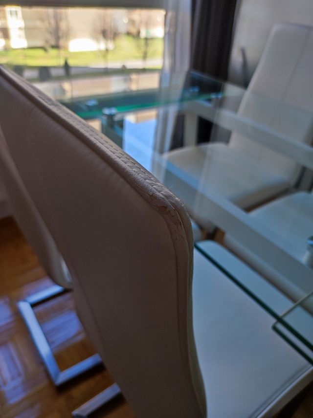 Mesa comedor extensible cristal con sillas