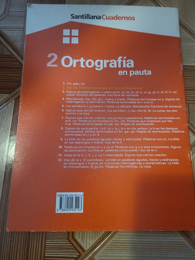 ortografía 2 y 3 en pauta santillana y dictados