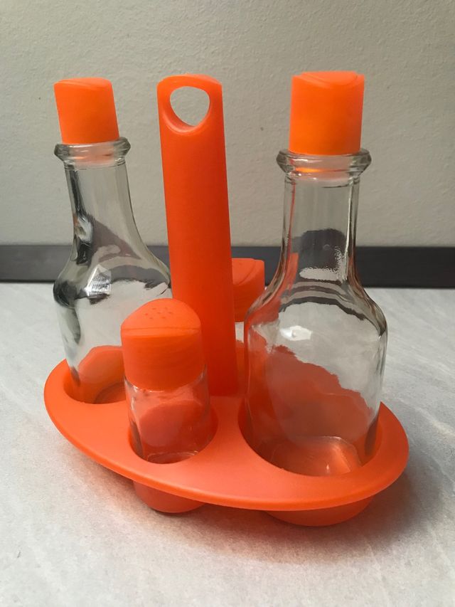 Set per tavola olio+aceto+sale+pepe