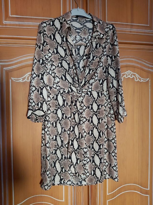 Vestido abotonado Animal print