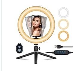 Anillo de luz con Trípode LED 10"