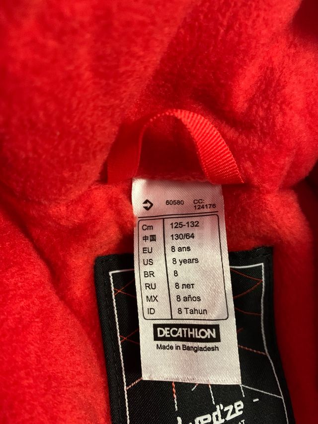 Mono sky y guantes para nieve niño/a de 6-8 años