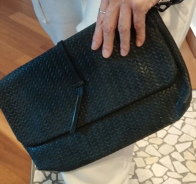 BORSA/POCHETTE ECOPELLE GRIGIA