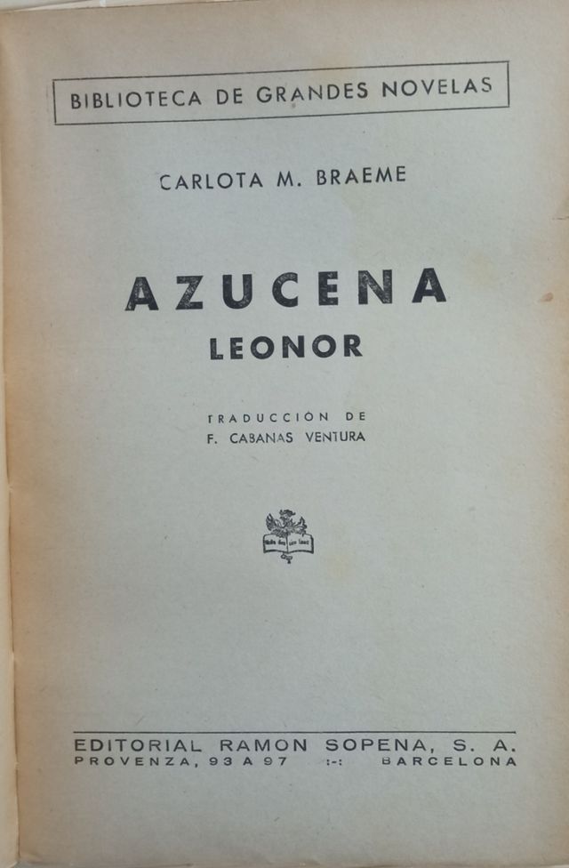 ANTIGUA NOVELA" AZUCENA &LEONOR "