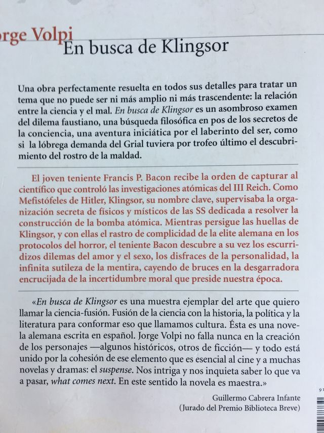 En busca de Klingsor. Jorge Volpi