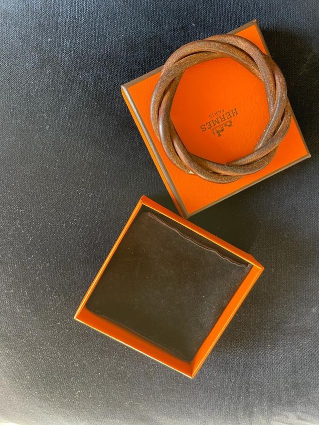 Pulsera de cuero trenzada Hermes