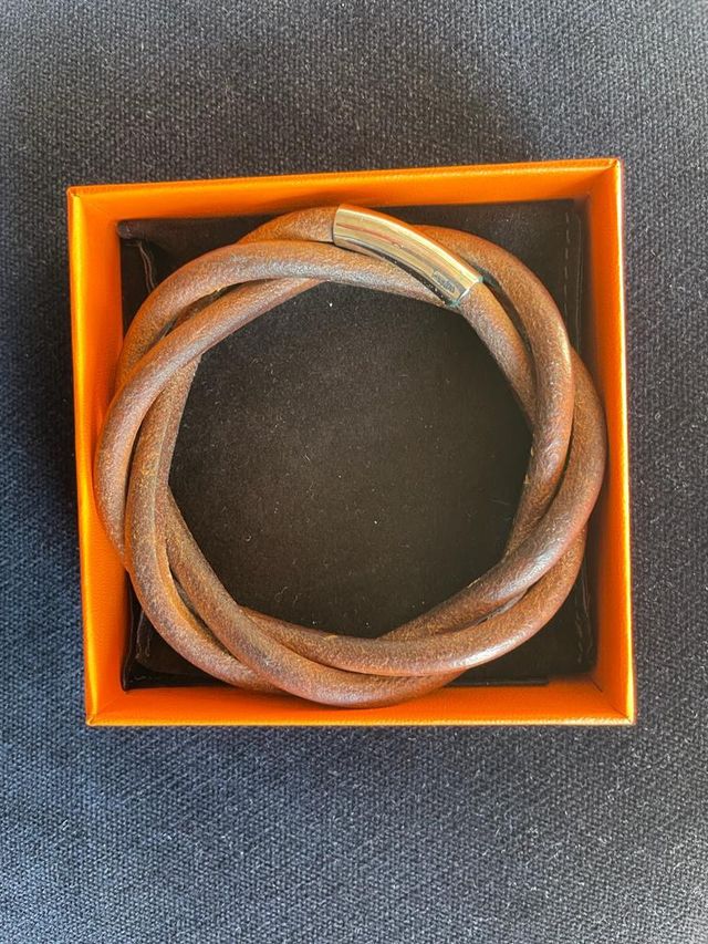 Pulsera de cuero trenzada Hermes