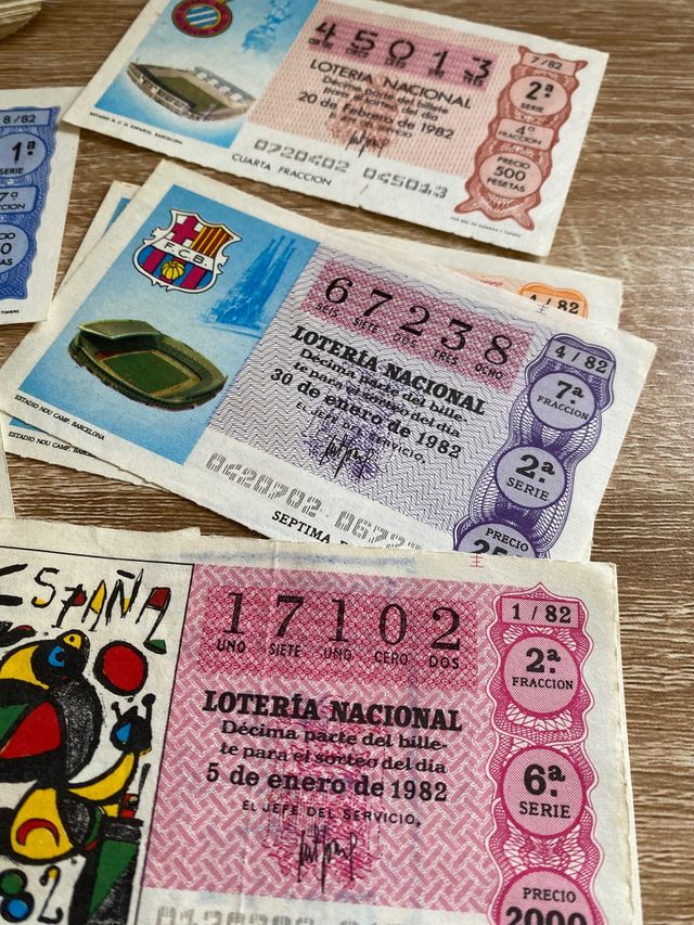 Colección lotería de Nacional 1982