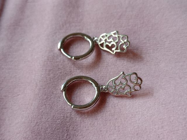 Pendientes Mano de Fátima de plata de ley