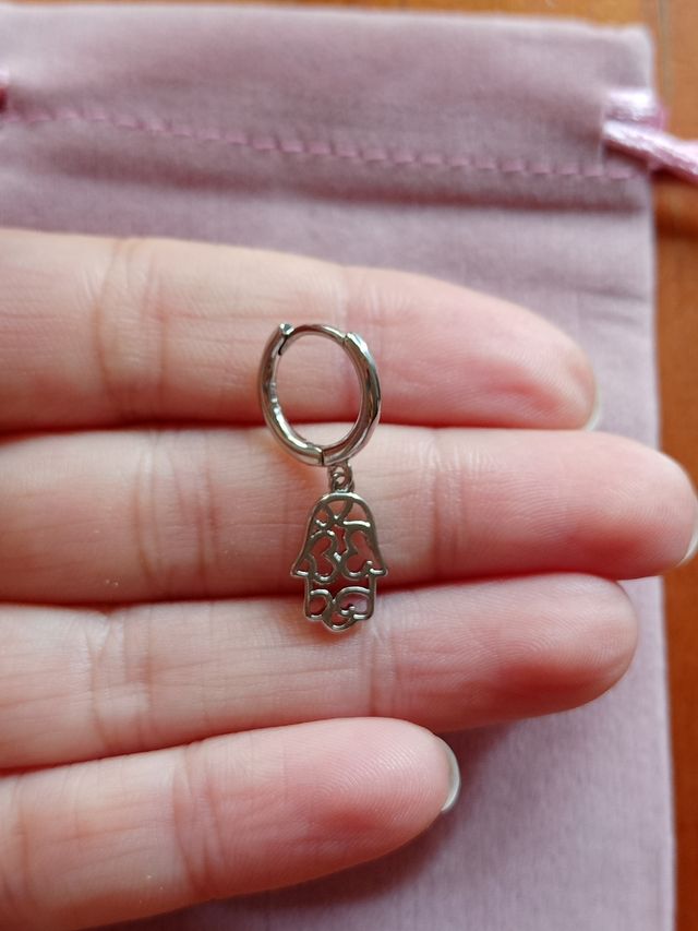 Pendientes Mano de Fátima de plata de ley