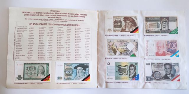 Álbum de cromos mundi billetes