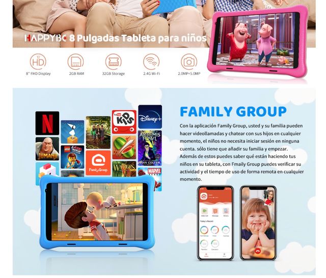 Tablet Niños 8 Pulgadas Android 10 ·Nueva Estrenar