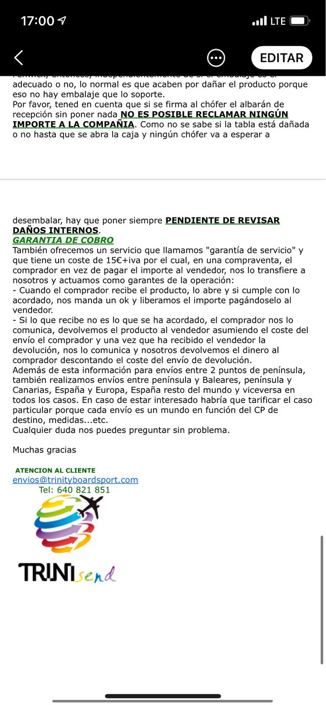 TRINISEND : ENVÍOS DE TABLAS DE SURF ETC
