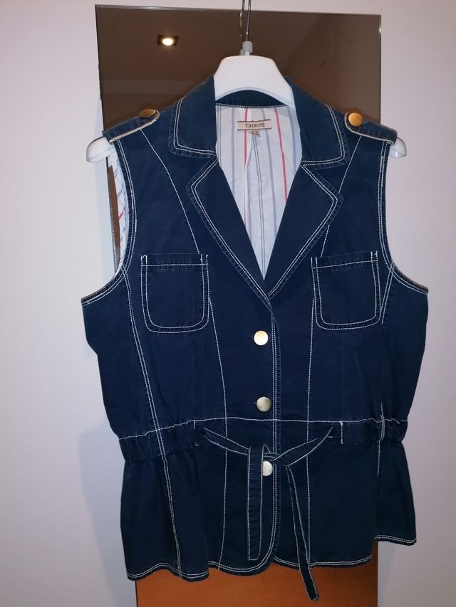 Chaleco chica azul marino