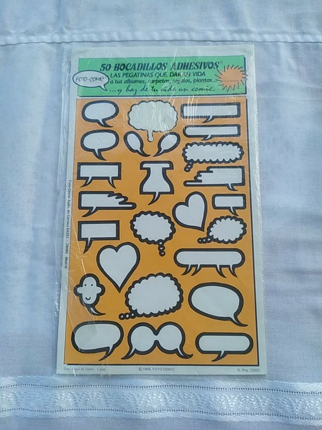 bocadillos adhesivos pegatinas años 80