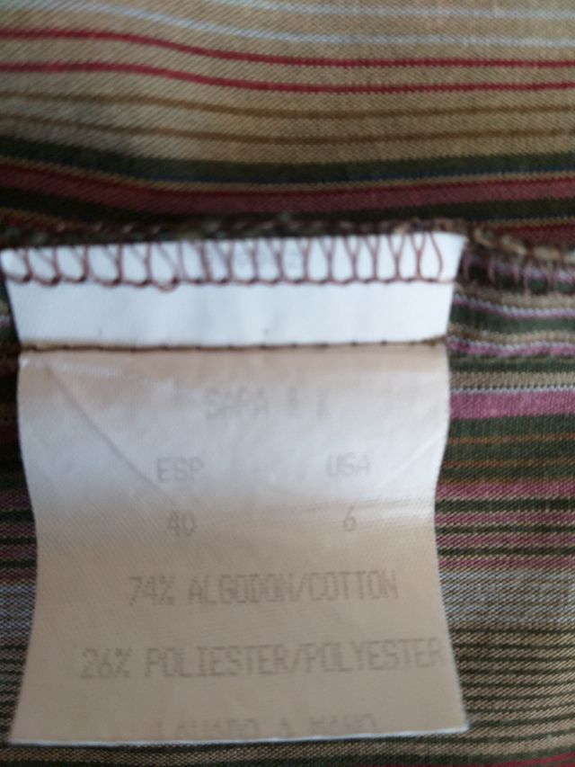 Camisa mujer listada. Tonos verdes