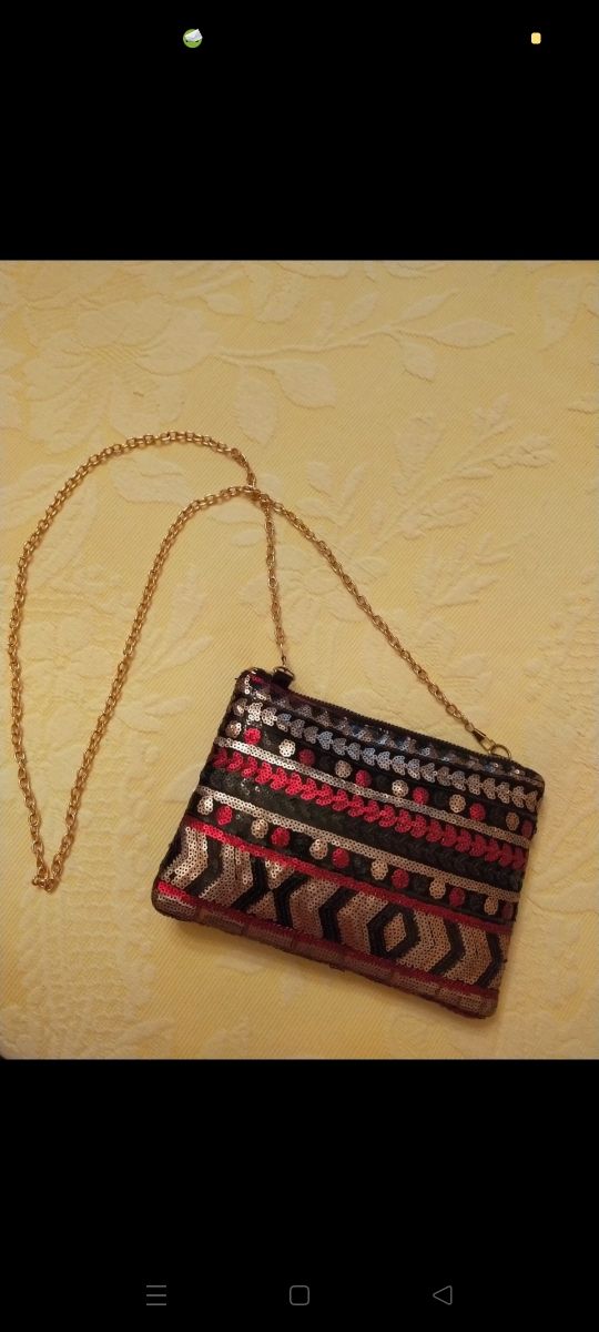 Borsetta paillettes tracolla