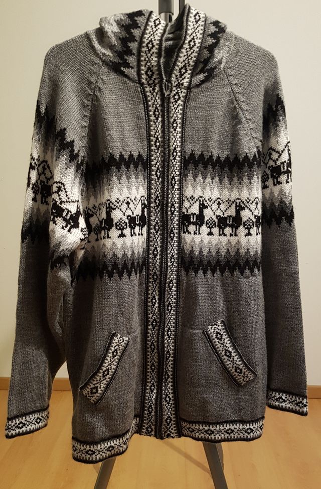 Jersey de lana, cremallera delante, nuevo, T. M 