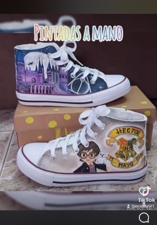 Zapatillas personalizadas, pintadas a mano de segunda mano en Numancia de  la Sagra en WALLAPOP
