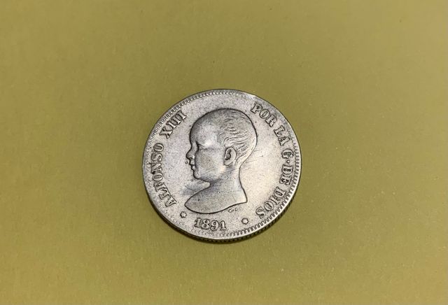 2 pesetas de Alfonso XIII 1891