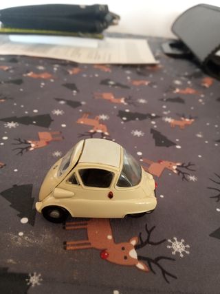 399M Rare Kit Monté CJD France BMW Isetta 1:43 White Métal L 5.8 cm