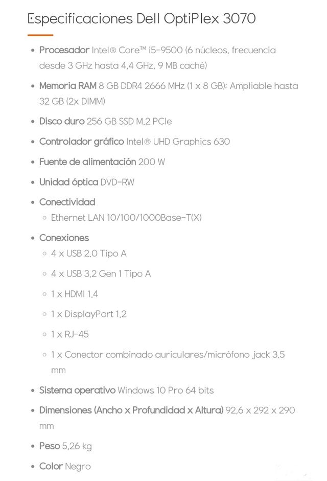 Dell OptiPlex 3070 i5 9th Gen, M2, NVMe, SFF