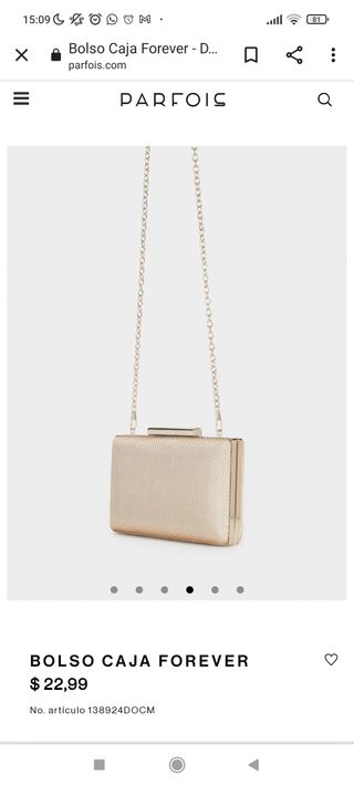 Bolso dorado fiesta Parfois NUEVO de segunda mano por 14 EUR en Zumaia en  WALLAPOP