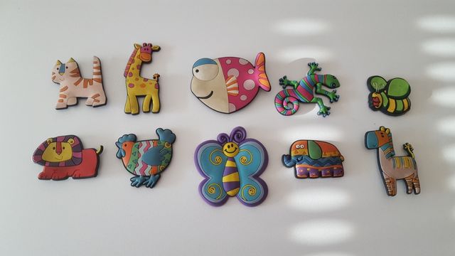 Imanes de goma animales.