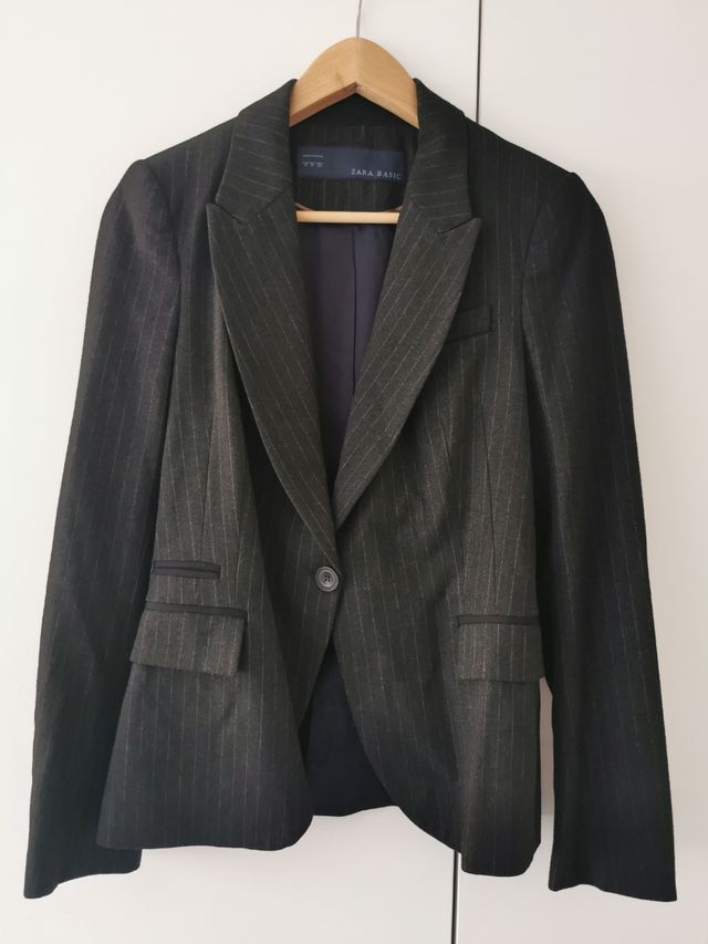 Americana Zara raya diplomátic gris/blanca Talla M