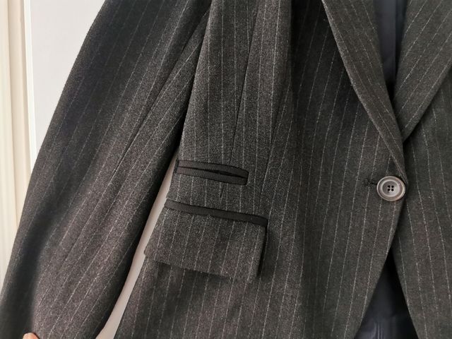 Americana Zara raya diplomátic gris/blanca Talla M