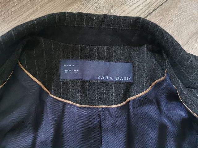 Americana Zara raya diplomátic gris/blanca Talla M