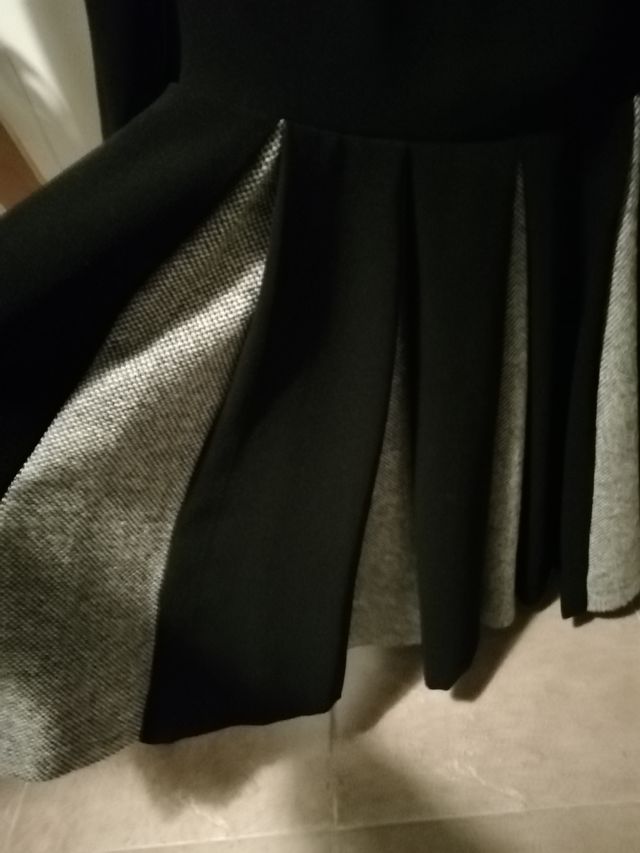vestido negro y gris de vestir