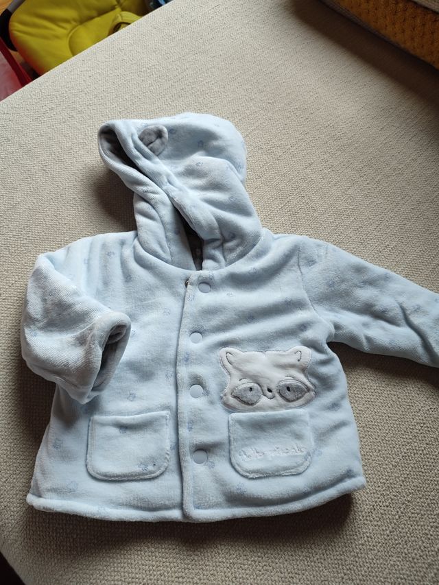 Cazadora calentita, azul claro, Talla 1 mes