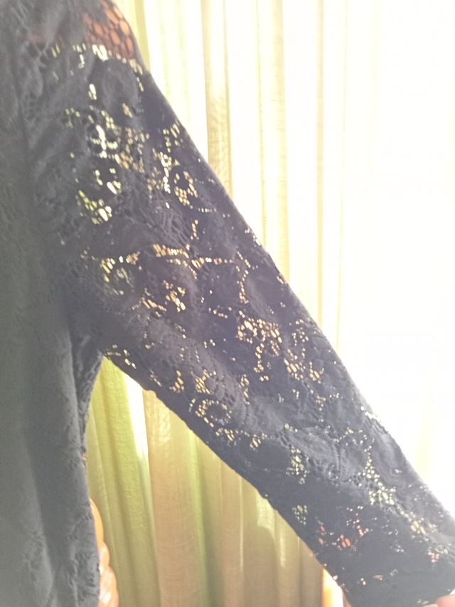 Vestido midi negro calado Zara tS REBAJADO