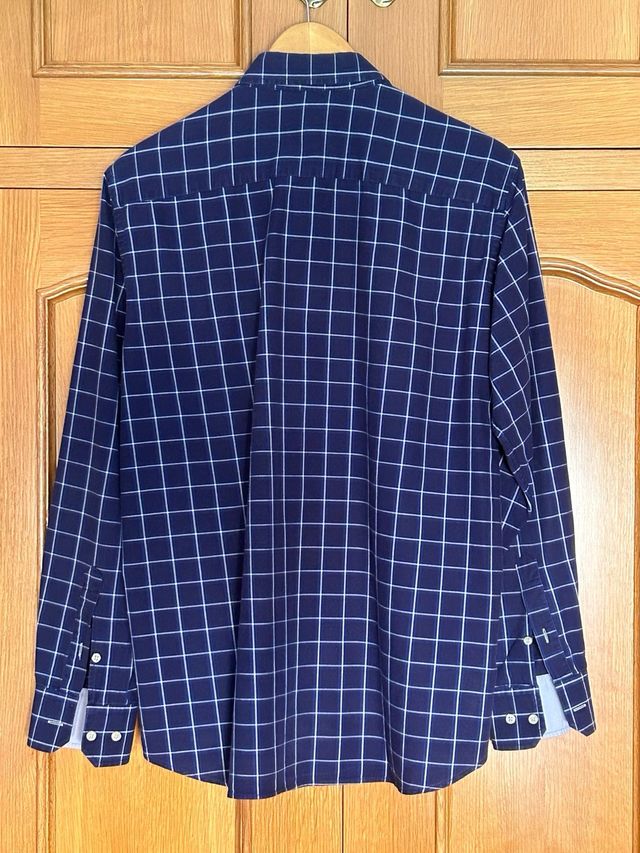 Camisa hombre azul cuadros _ talla L