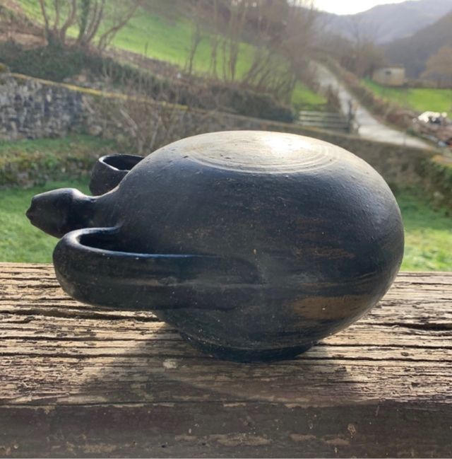 Botijo de carro / barrila / cerámica negra