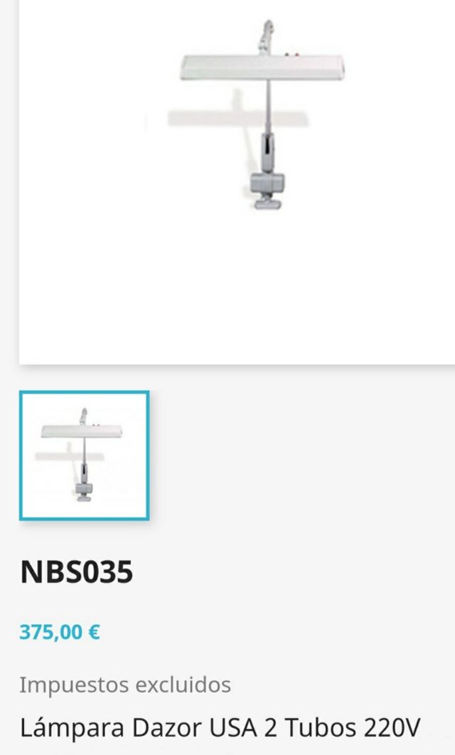 LAMPARA DAZOR USA 2 TUBOS TALLER JOYERO PROTESICO